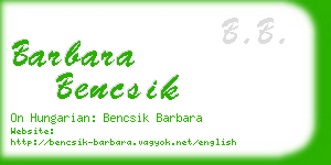 barbara bencsik business card